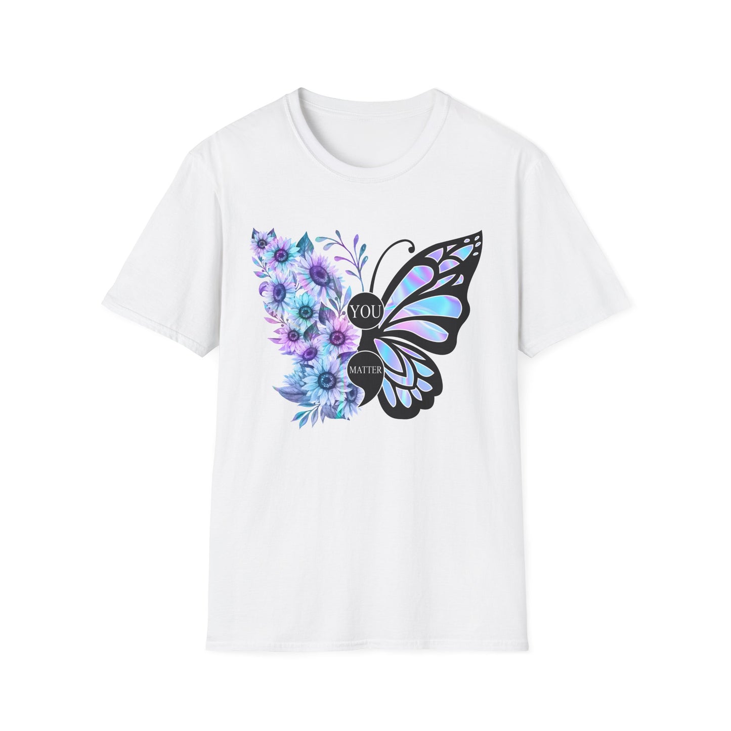 Butterfly Floral Unisex T-Shirt - You Matter | Gift for Mom, Inspirational Tee, Casual Wear, Nature Lover, Spring Fashion