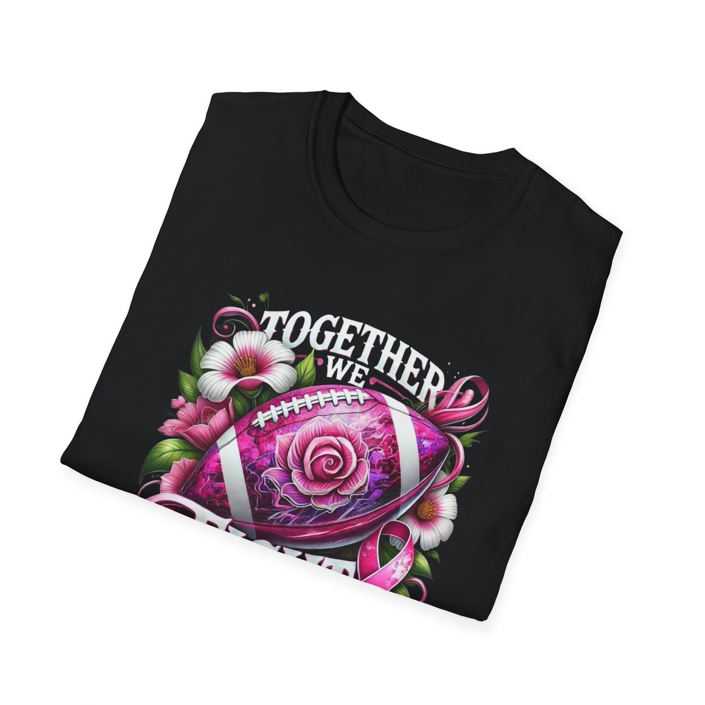 Pink Ribbon Football T-Shirt, Sports Awareness Tee, Unisex Casual Wear, Breast Cancer Awareness, Gift for Supporters