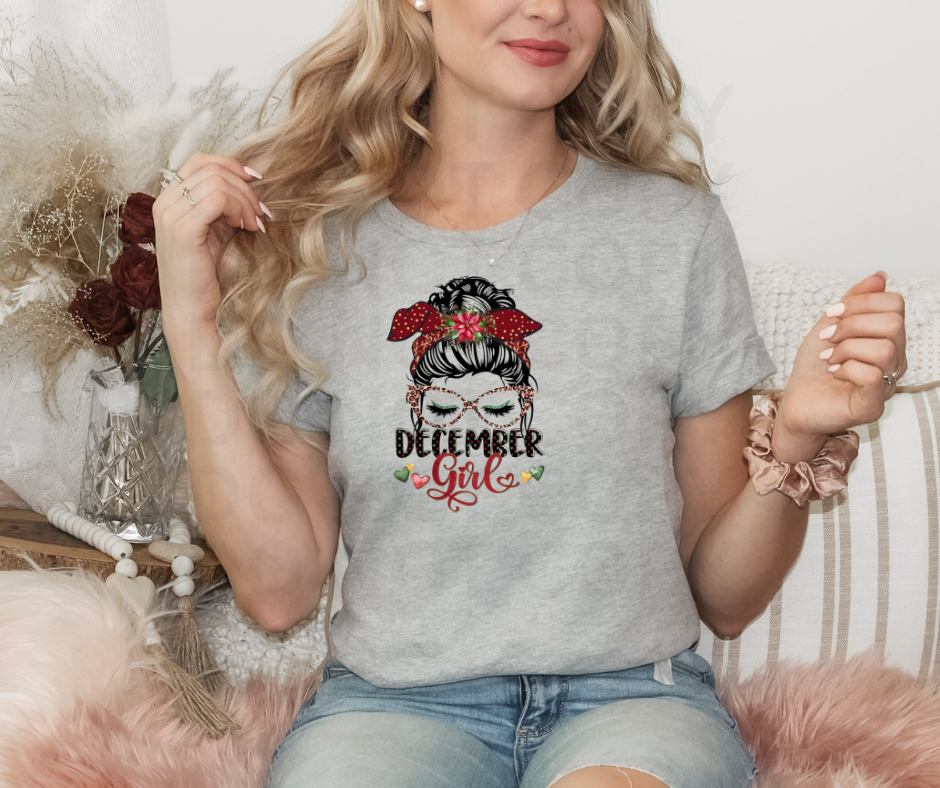 December Girl Unisex Softstyle T-Shirt, Christmas Gift, Holiday Apparel, Birthday Shirt, Casual Wear, Festive Top