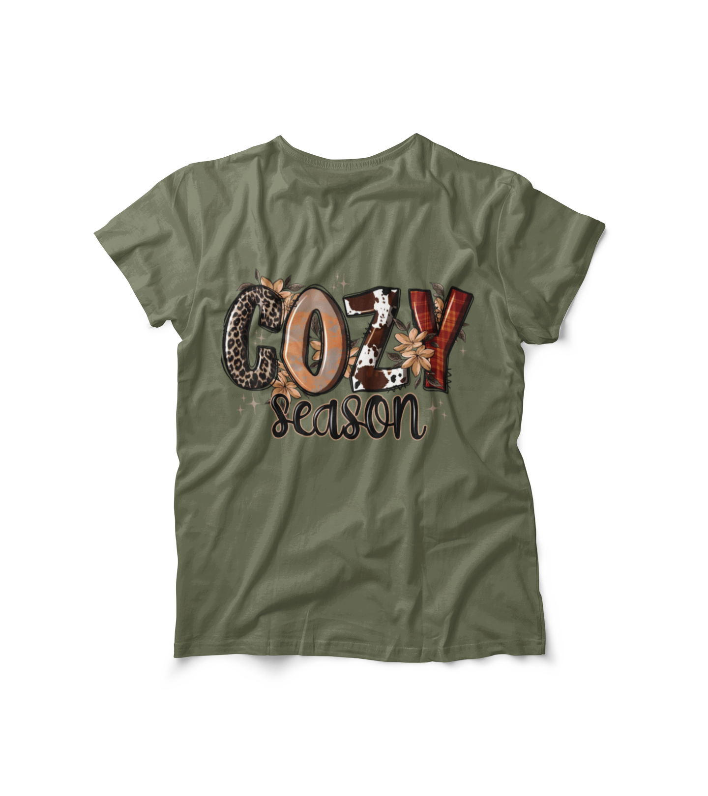Cozy Season Unisex T-Shirt, Fall Fashion Tee, Animal Print Shirt, Comfortable Casual Wear, Gift for Friends, Autumn Apparel