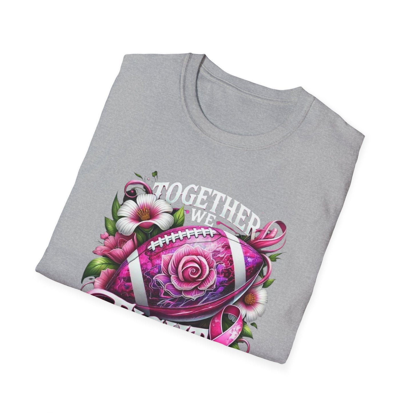 Pink Ribbon Football T-Shirt, Sports Awareness Tee, Unisex Casual Wear, Breast Cancer Awareness, Gift for Supporters