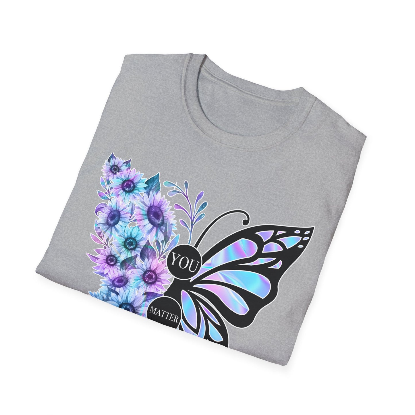 Butterfly Floral Unisex T-Shirt - You Matter | Gift for Mom, Inspirational Tee, Casual Wear, Nature Lover, Spring Fashion
