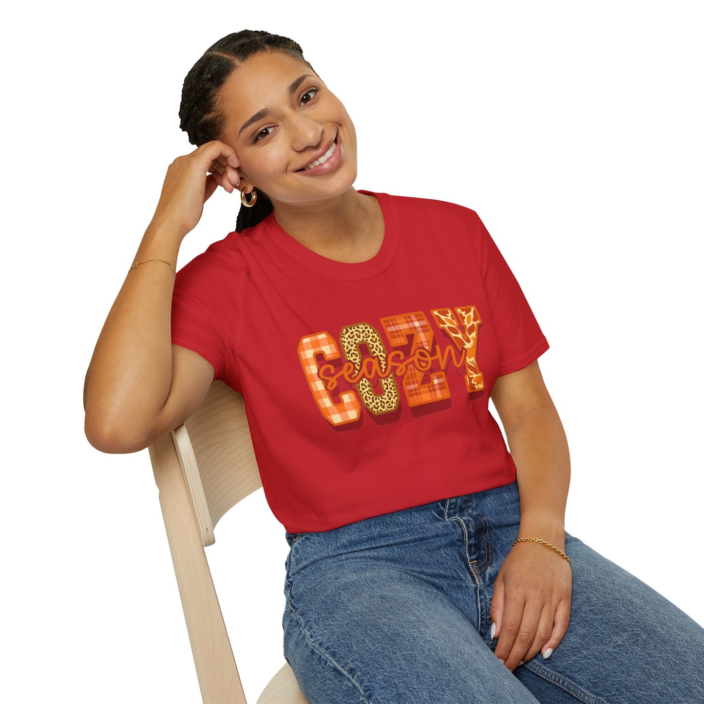 Cozy Season Unisex T-Shirt, Fall Fashion Tee, Animal Print Shirt, Comfortable Casual Wear, Gift for Friends, Autumn Apparel