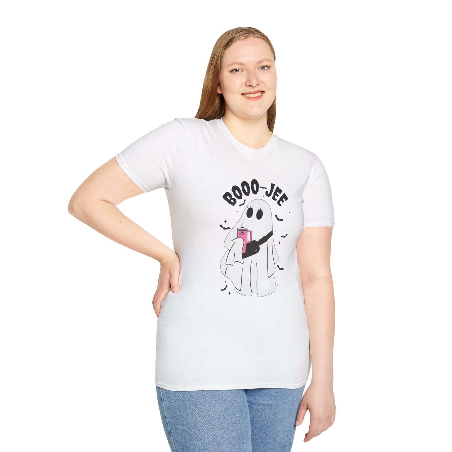 Boojee Ghost Unisex Softstyle T-Shirt, Halloween Tee, Funny Fall Shirt, Cute Ghost Apparel, Spooky Season Clothes
