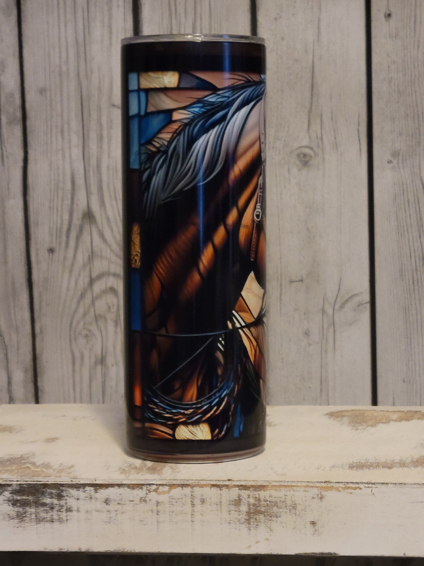 Stained glass horse