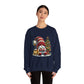 Christmas Gnome Crewneck Sweatshirt — Festive Tree & Lantern Holiday Sweater