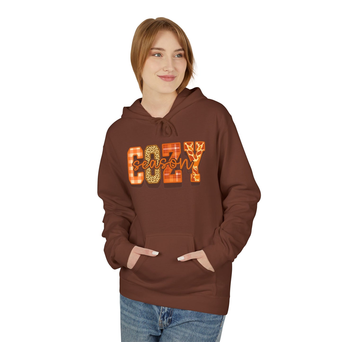 Cozy Autumn Fleece Hoodie - Perfect for Fall, Gift for Him & Her, Casual Lounge Wear, Thanksgiving Sweatshirt, Pumpkin Spice Vibes