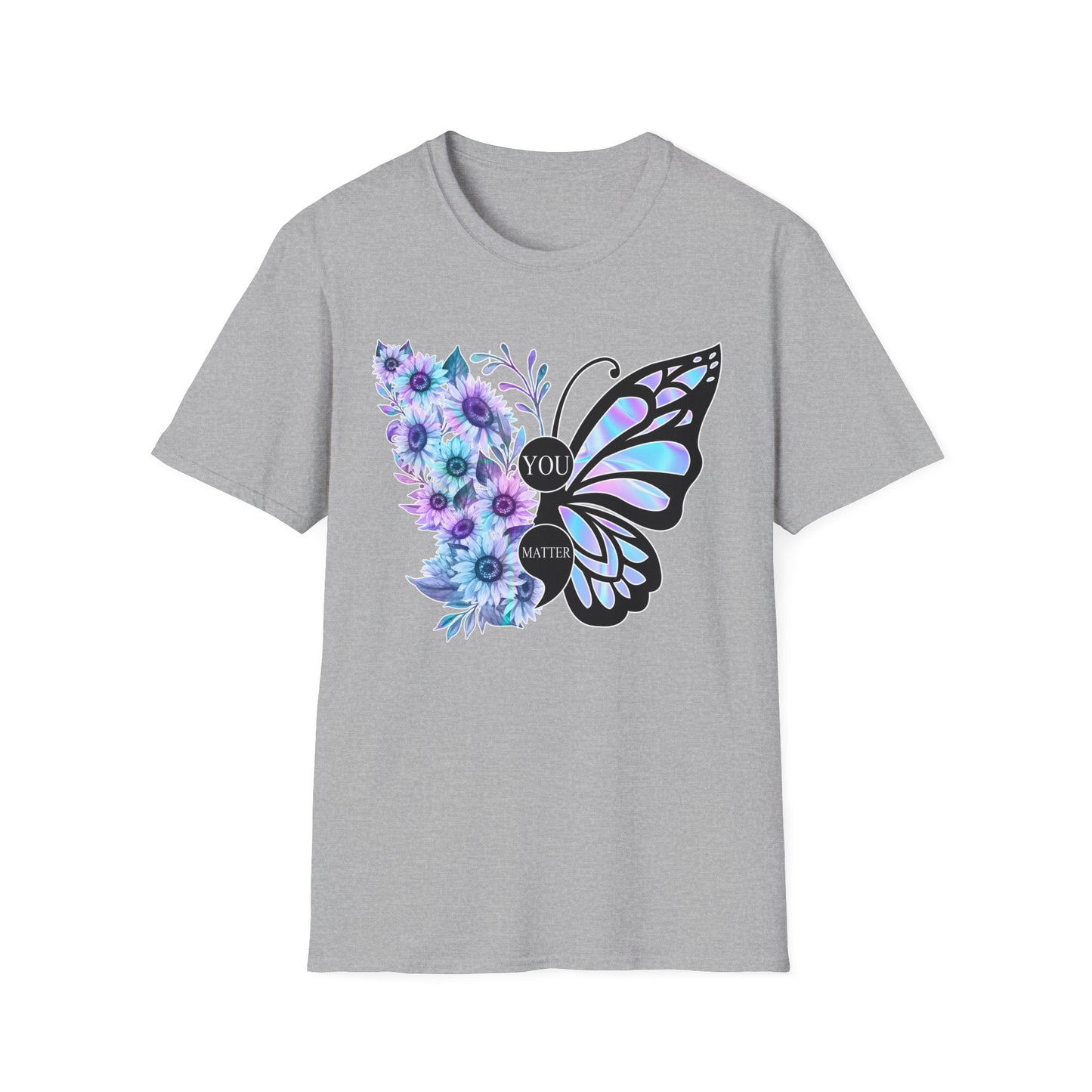 Butterfly Floral Unisex T-Shirt - You Matter | Gift for Mom, Inspirational Tee, Casual Wear, Nature Lover, Spring Fashion