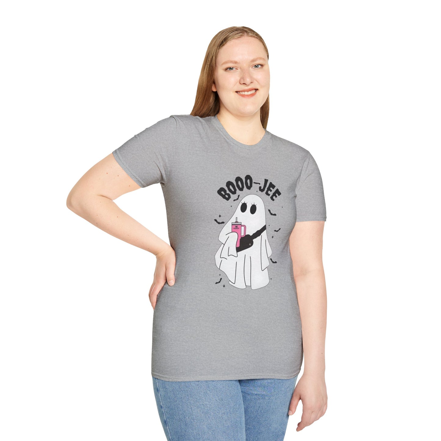 Boojee Ghost Unisex Softstyle T-Shirt, Halloween Tee, Funny Fall Shirt, Cute Ghost Apparel, Spooky Season Clothes
