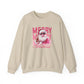Christmas Crewneck Sweatshirt — Retro Pink 'Merry Merry Christmas' Santa Graphic