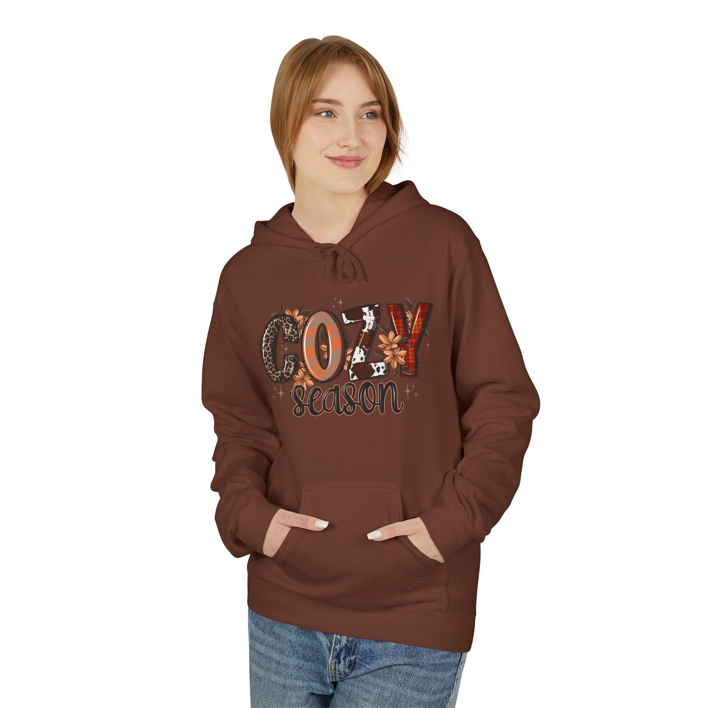 Cozy Autumn Fleece Hoodie - Perfect for Fall, Gift for Him & Her, Casual Lounge Wear, Thanksgiving Sweatshirt, Pumpkin Spice Vibes