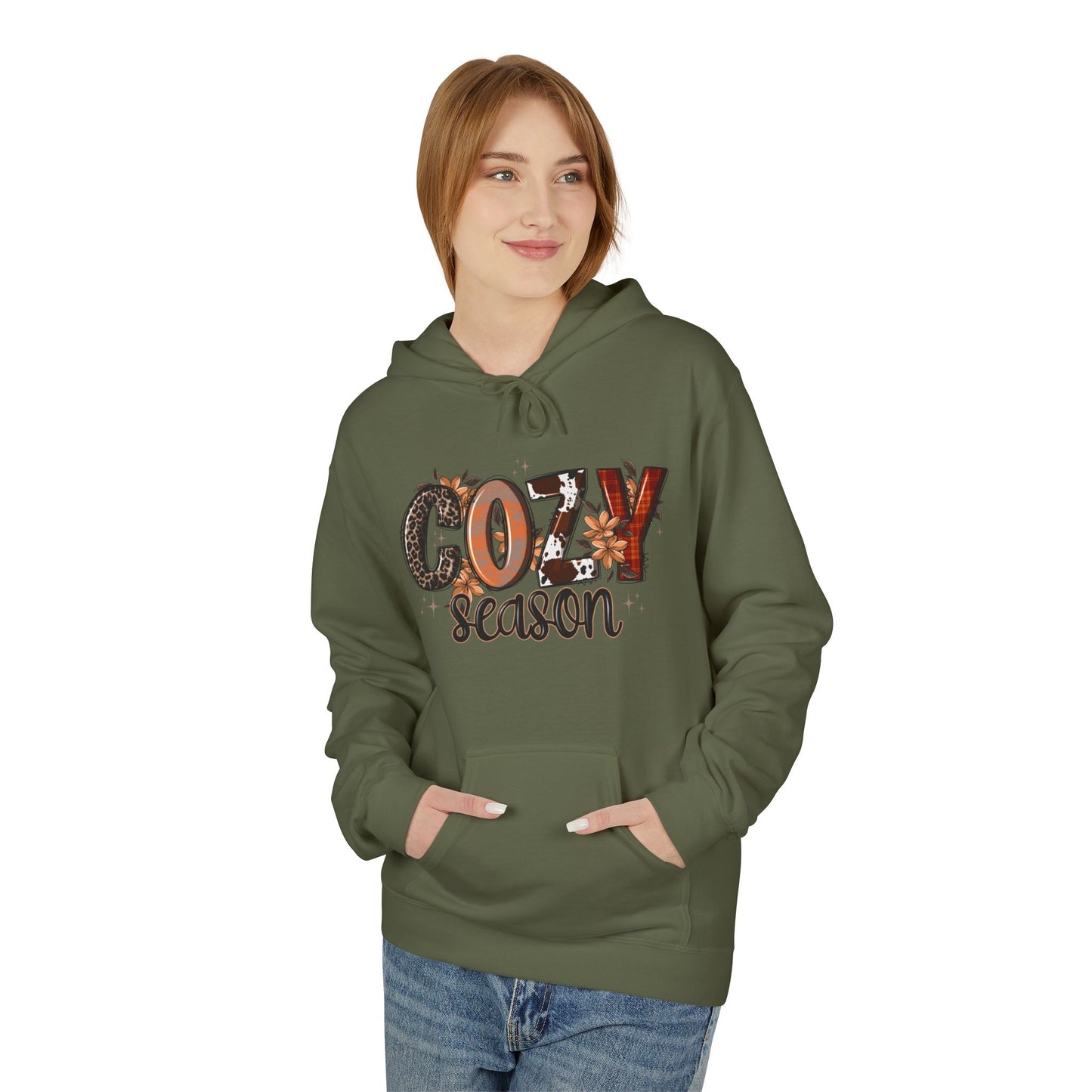 Cozy Autumn Fleece Hoodie - Perfect for Fall, Gift for Him & Her, Casual Lounge Wear, Thanksgiving Sweatshirt, Pumpkin Spice Vibes