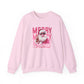 Christmas Crewneck Sweatshirt — Retro Pink 'Merry Merry Christmas' Santa Graphic