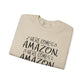 Crewneck Sweatshirt - "Here Comes Amazon, Right Down My Driveway" Holiday Delivery Graphic