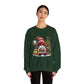 Christmas Gnome Crewneck Sweatshirt — Festive Tree & Lantern Holiday Sweater
