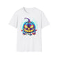 Vibrant Halloween Pumpkin T-Shirt, Unisex Softstyle Tee, Spooky Fall Fashion, Halloween Party Outfit, Trick or Treat Shirt