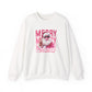 Christmas Crewneck Sweatshirt — Retro Pink 'Merry Merry Christmas' Santa Graphic