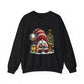 Christmas Gnome Crewneck Sweatshirt — Festive Tree & Lantern Holiday Sweater