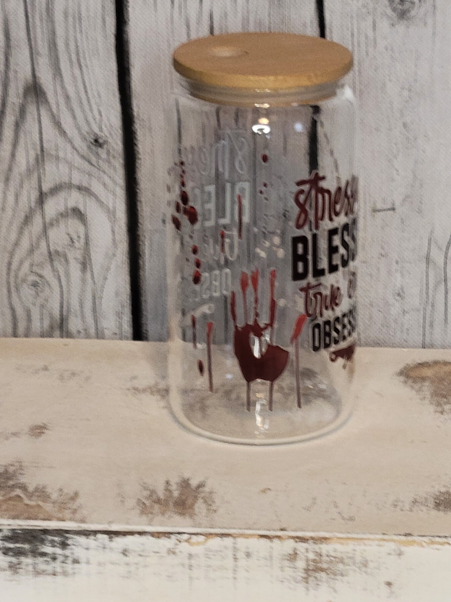 True Crime Obsessed 16 oz glass can