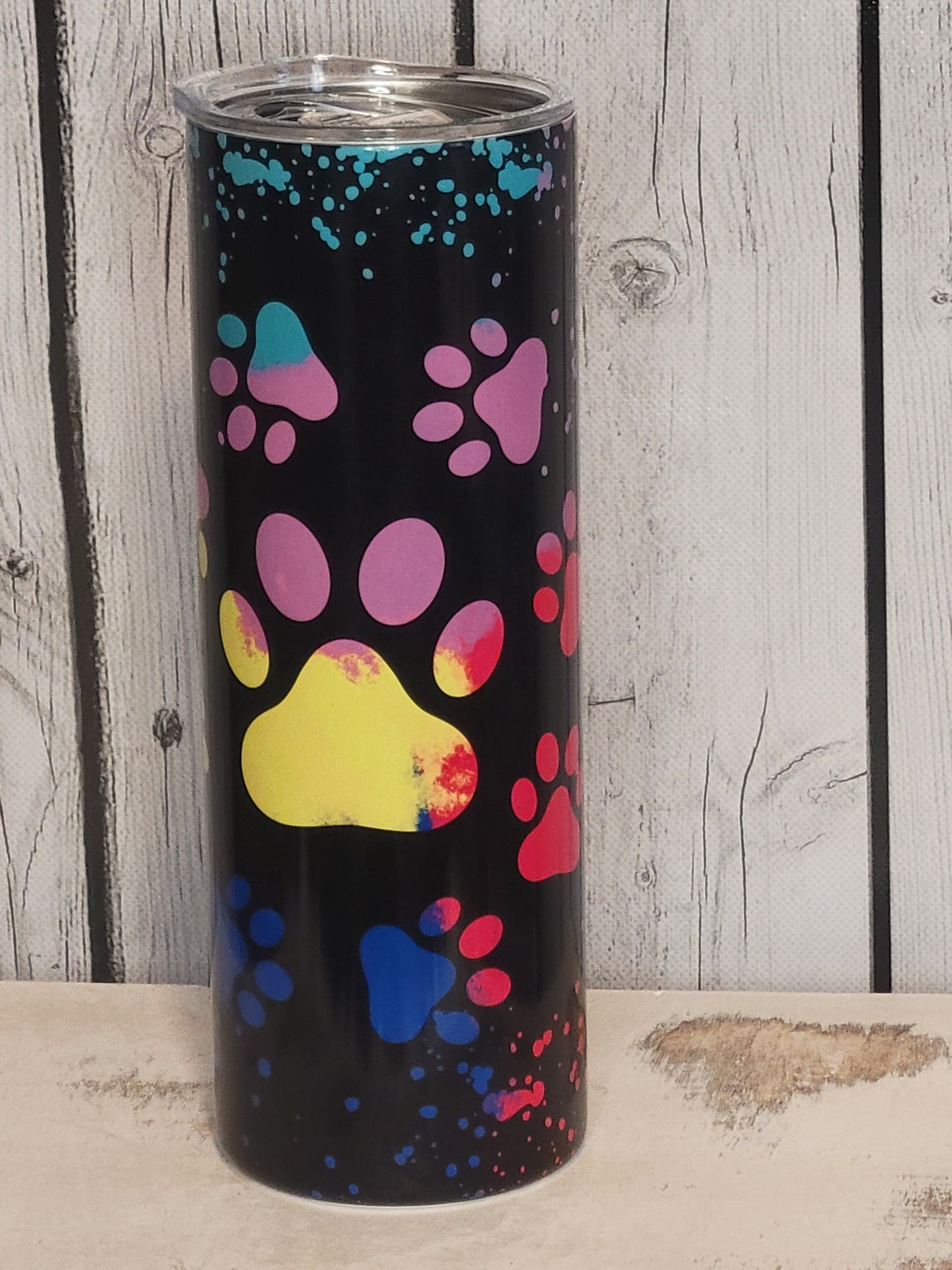 Multi color paw print