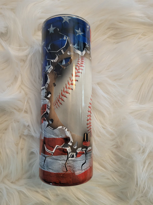 American baseball tumbler 20 oz