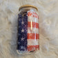 American Flag Glass Can