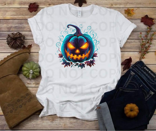 Vibrant Halloween Pumpkin T-Shirt, Unisex Softstyle Tee, Spooky Fall Fashion, Halloween Party Outfit, Trick or Treat Shirt