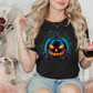 Vibrant Halloween Pumpkin T-Shirt, Unisex Softstyle Tee, Spooky Fall Fashion, Halloween Party Outfit, Trick or Treat Shirt