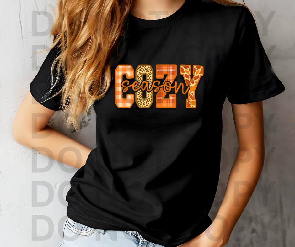 Cozy Season Unisex T-Shirt, Fall Fashion Tee, Animal Print Shirt, Comfortable Casual Wear, Gift for Friends, Autumn Apparel