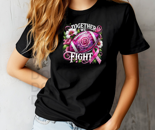 Pink Ribbon Football T-Shirt, Sports Awareness Tee, Unisex Casual Wear, Breast Cancer Awareness, Gift for Supporters