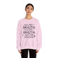 Crewneck Sweatshirt - "Here Comes Amazon, Right Down My Driveway" Holiday Delivery Graphic