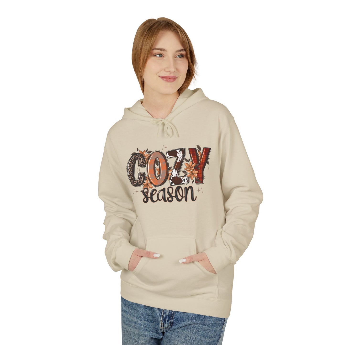 Cozy Autumn Fleece Hoodie - Perfect for Fall, Gift for Him & Her, Casual Lounge Wear, Thanksgiving Sweatshirt, Pumpkin Spice Vibes