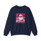 Christmas Crewneck Sweatshirt — Retro Pink 'Merry Merry Christmas' Santa Graphic