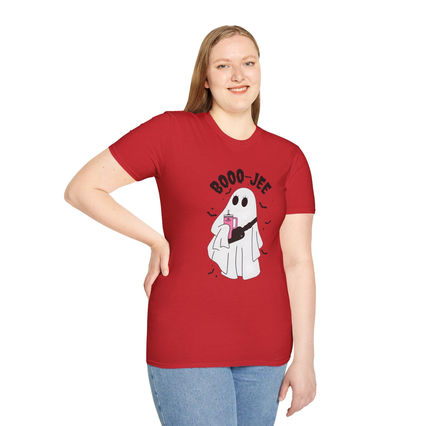 Boojee Ghost Unisex Softstyle T-Shirt, Halloween Tee, Funny Fall Shirt, Cute Ghost Apparel, Spooky Season Clothes