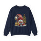 Christmas Gnome Crewneck Sweatshirt — Festive Tree & Lantern Holiday Sweater