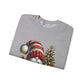 Christmas Gnome Crewneck Sweatshirt — Festive Tree & Lantern Holiday Sweater