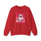Christmas Crewneck Sweatshirt — Retro Pink 'Merry Merry Christmas' Santa Graphic