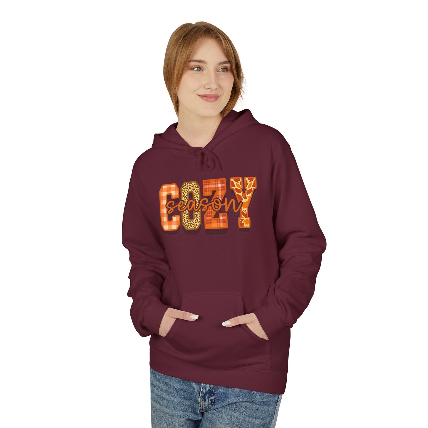 Cozy Autumn Fleece Hoodie - Perfect for Fall, Gift for Him & Her, Casual Lounge Wear, Thanksgiving Sweatshirt, Pumpkin Spice Vibes