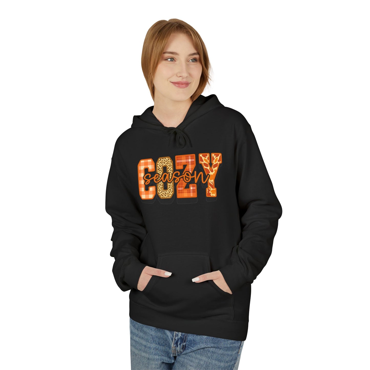 Cozy Autumn Fleece Hoodie - Perfect for Fall, Gift for Him & Her, Casual Lounge Wear, Thanksgiving Sweatshirt, Pumpkin Spice Vibes