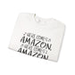 Crewneck Sweatshirt - "Here Comes Amazon, Right Down My Driveway" Holiday Delivery Graphic