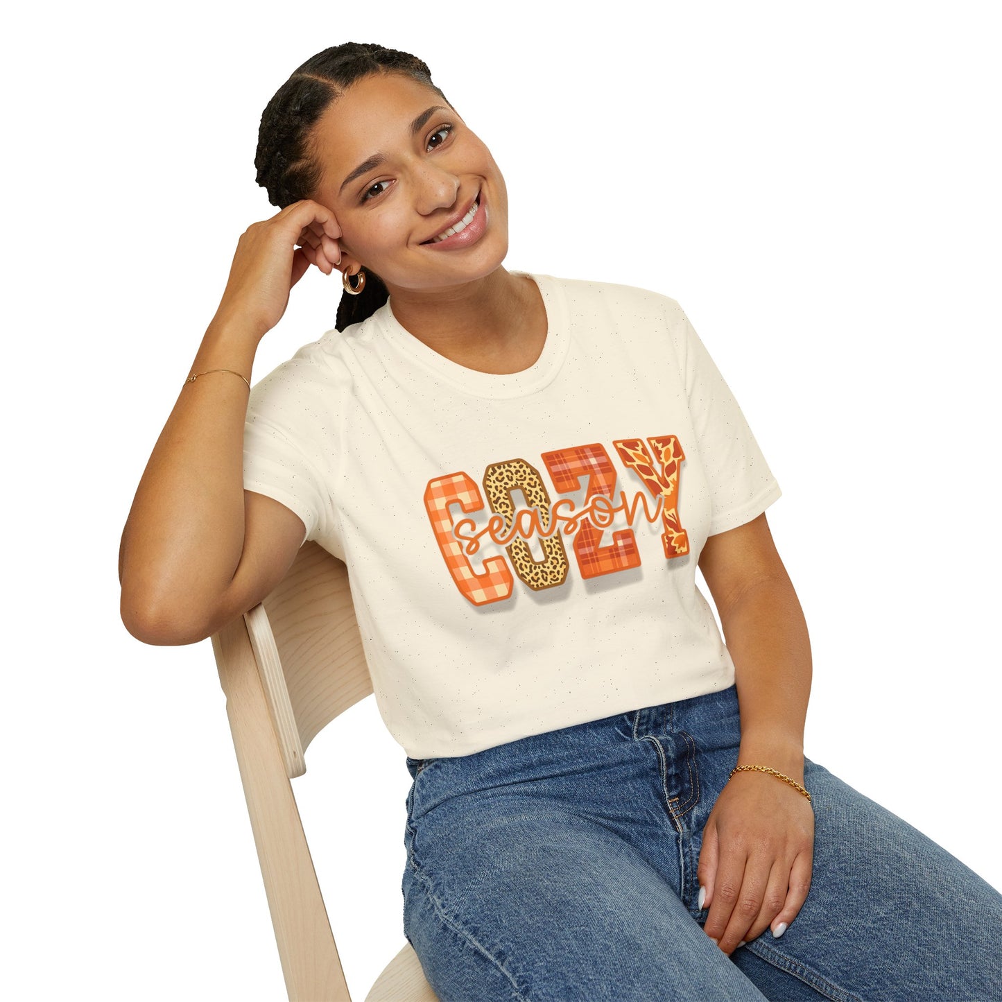 Cozy Season Unisex T-Shirt, Fall Fashion Tee, Animal Print Shirt, Comfortable Casual Wear, Gift for Friends, Autumn Apparel