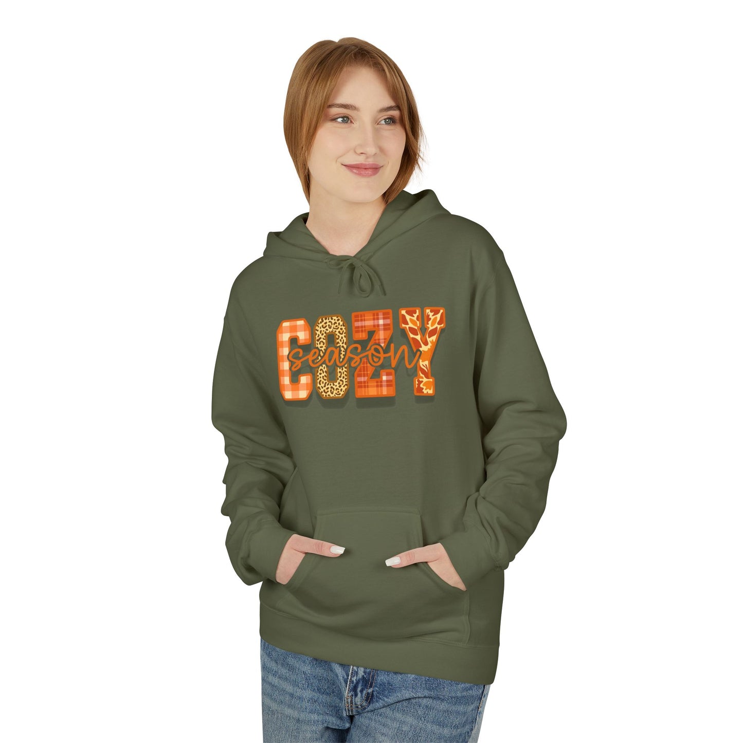 Cozy Autumn Fleece Hoodie - Perfect for Fall, Gift for Him & Her, Casual Lounge Wear, Thanksgiving Sweatshirt, Pumpkin Spice Vibes