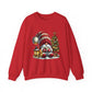 Christmas Gnome Crewneck Sweatshirt — Festive Tree & Lantern Holiday Sweater