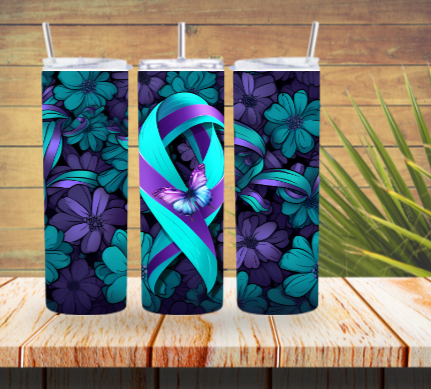 Suicide Awareness with flowers Tumbler