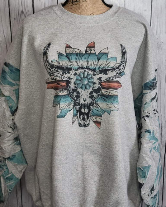 Sunflower Skull Sweatshirt